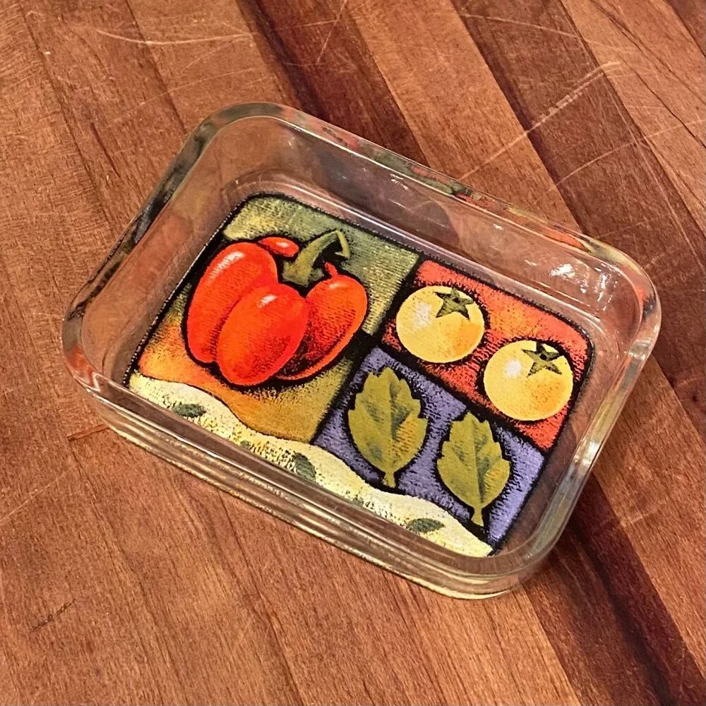 Vintage Olive Oil Dipping Glass Dish  Set of 2